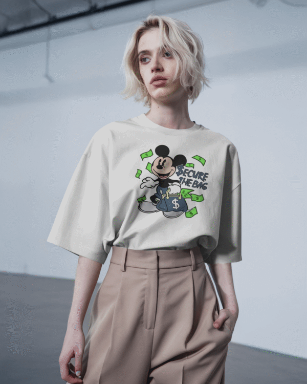 MICKEY WITH MONEY--Over-Size Classic Tee (Women)